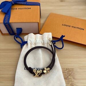 Louis Vuitton Dark Brown Double Wrap Leather Bracelet - LV Bloom